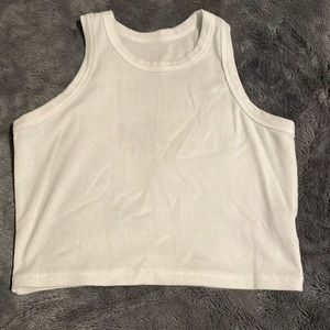 Women’s cropped tank top, white, size S